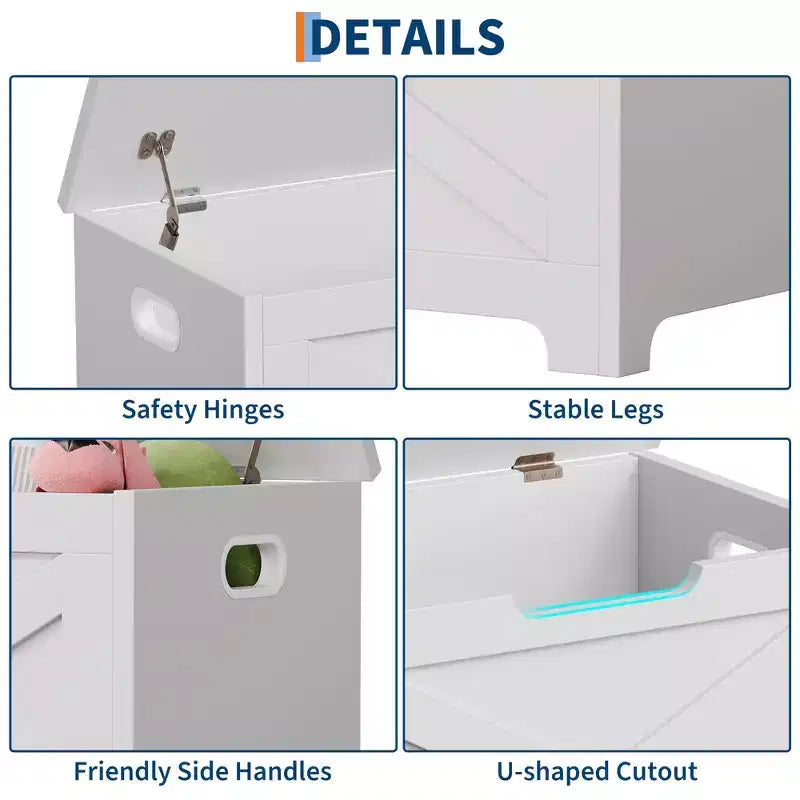 Tabouret de rangement en MDF à pieds galbés de 60 cm avec pieds de forme unique, construction durable en MDF, rangement peu encombrant, design élégant et utilisation polyvalente