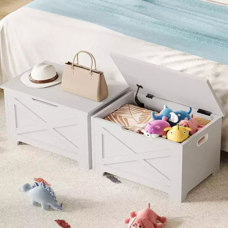 Tabouret de rangement en MDF à pieds galbés de 60 cm avec pieds de forme unique, construction durable en MDF, rangement peu encombrant, design élégant et utilisation polyvalente