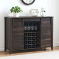 Acekool Bar Cabinet, 47 Buffet Server Sideboard with Sliding Barn Doors, Farmhouse Storage Cabinet with Adjustable Shelf for Dining Room Dark Brown