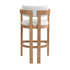 Christopher Knight Home Peyton Rubberwood Upholstered Bar Stool with Curved Open Back (Set of 2)