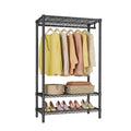 Clothes Rack,Heavy Duty Garment Rack with Shelves with 2 Shelves And 1 Hang Rod,Metal Freestanding Closet Organizer for Suits, Coats, Long Skirts