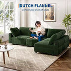 105 Modular Sectional Sofa - L-Shaped Velvet Couch with USB Charging (Emerald Green)