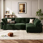 105 Modular Sectional Sofa - L-Shaped Velvet Couch with USB Charging (Emerald Green)