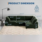 105 Modular Sectional Sofa - L-Shaped Velvet Couch with USB Charging (Emerald Green)