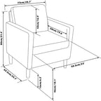 Fauteuil décoratif TYBOATLE en lin confortable à accoudoirs arrondis pour salon, chaise de lecture et de détente à dossier haut pour salon, chambre, salle d'attente, gris
