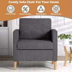 Fauteuil décoratif TYBOATLE en lin confortable à accoudoirs arrondis pour salon, chaise de lecture et de détente à dossier haut pour salon, chambre, salle d'attente, gris