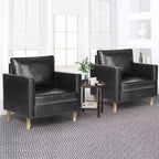 TYBOATLE Décor Chaise en Lin Confortable à Accoudoirs Ronds pour Salon, Fauteuil de Lecture à Dossier Haut pour Salon, Chambre, Salle d'Attente, Noir