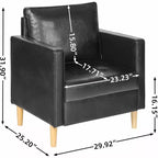 TYBOATLE Décor Chaise en Lin Confortable à Accoudoirs Ronds pour Salon, Fauteuil de Lecture à Dossier Haut pour Salon, Chambre, Salle d'Attente, Noir