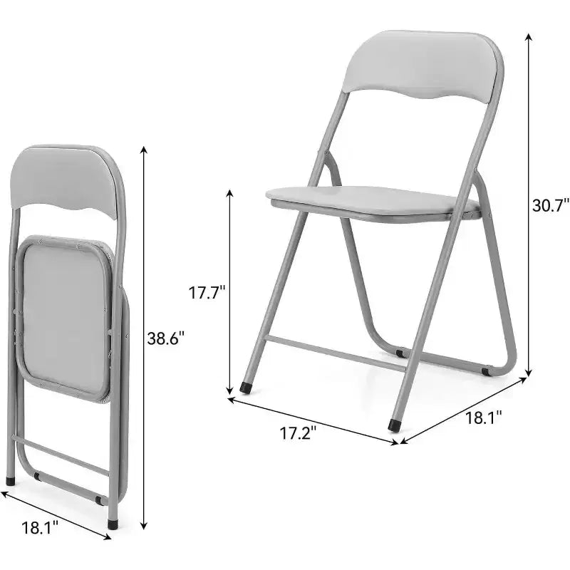 Lot de chaises pliantes Acekool en cuir PU rembourré – Pieds antidérapants, capacité de 159 kg, sièges empilables et portables pour événements
