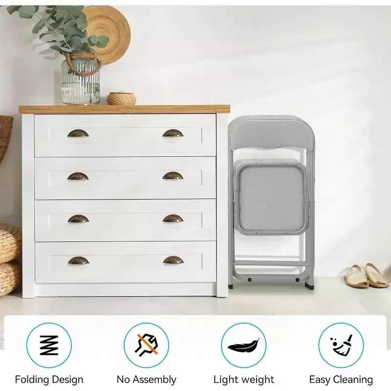 Lot de chaises pliantes Acekool en cuir PU rembourré – Pieds antidérapants, capacité de 159 kg, sièges empilables et portables pour événements