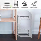 Lot de chaises pliantes Acekool en cuir PU rembourré – Pieds antidérapants, capacité de 159 kg, sièges empilables et portables pour événements