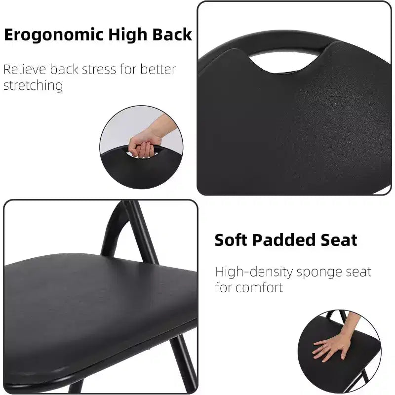 Lot de chaises pliantes Acekool en cuir PU rembourré – Pieds antidérapants, capacité de 159 kg, sièges empilables et portables pour événements