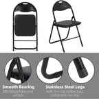 Lot de chaises pliantes Acekool en cuir PU rembourré – Pieds antidérapants, capacité de 159 kg, sièges empilables et portables pour événements