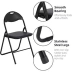 Lot de chaises pliantes Acekool en cuir PU rembourré – Pieds antidérapants, capacité de 159 kg, sièges empilables et portables pour événements