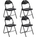 Acekool PU Leather Padded Folding Chairs Set  Non-Slip Feet, 350 lb Capacity, Stackable & Portable Event Seating