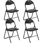 Acekool PU Leather Padded Folding Chairs Set  Non-Slip Feet, 350 lb Capacity, Stackable & Portable Event Seating