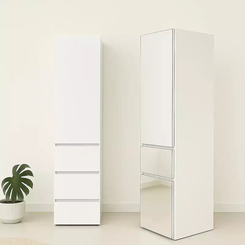 HomeStock 70.9 in.H x 17.72 in.W White Wood Composite Closet System for Universal Storage with Storage Bins