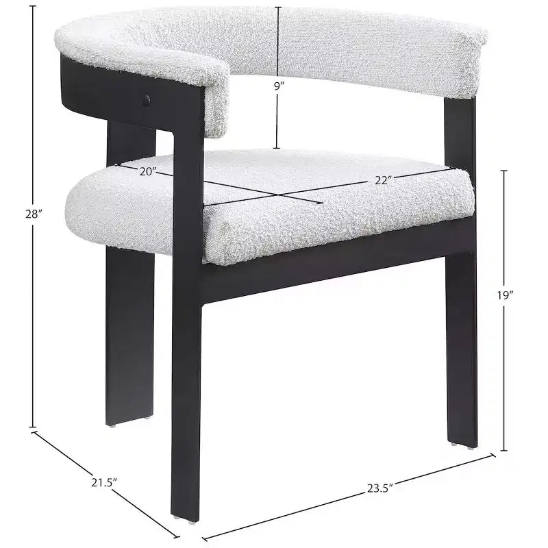 Meridian Furniture, Chaises de salle à manger Romeo Boucle (Lot de 2)