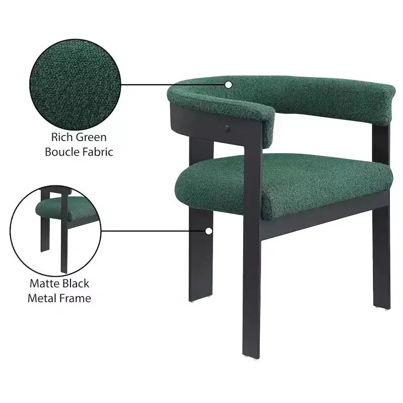 Meridian Furniture, Chaises de salle à manger Romeo Boucle (Lot de 2)