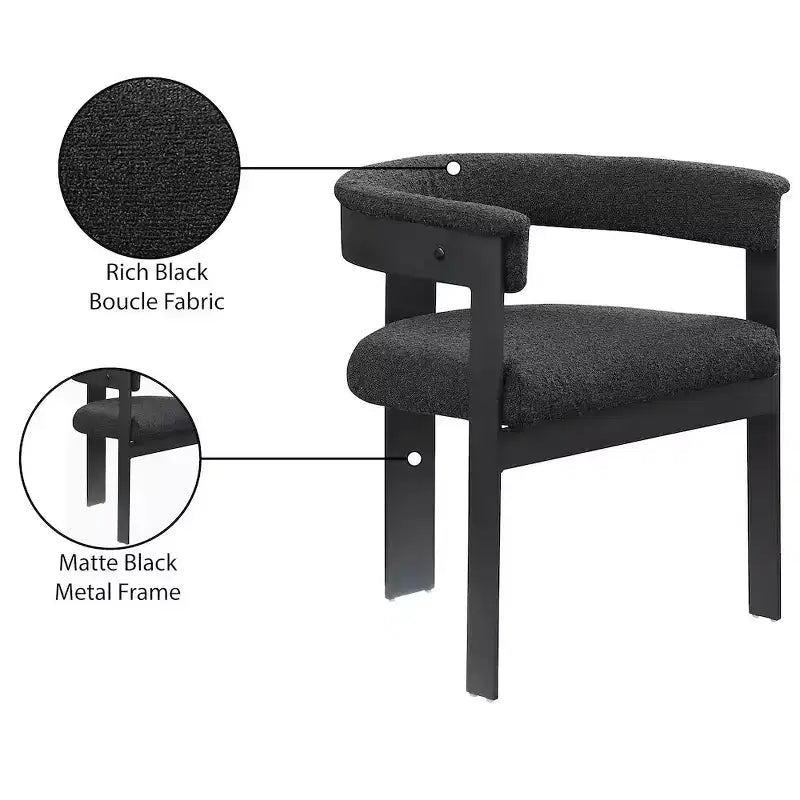 Meridian Furniture, Chaises de salle à manger Romeo Boucle (Lot de 2)