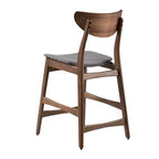Tabouret de comptoir GDFStudio Cedric de 23,5 pouces en tissu et bois d'hévéa de style milieu de siècle (lot de 2)