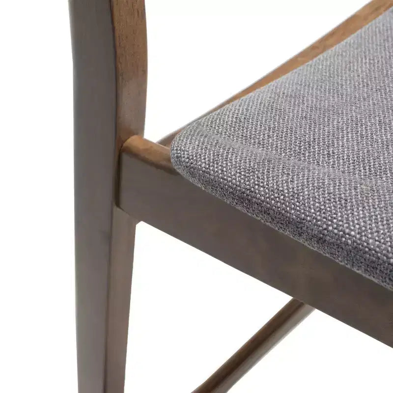 Tabouret de comptoir GDFStudio Cedric de 23,5 pouces en tissu et bois d'hévéa de style milieu de siècle (lot de 2)