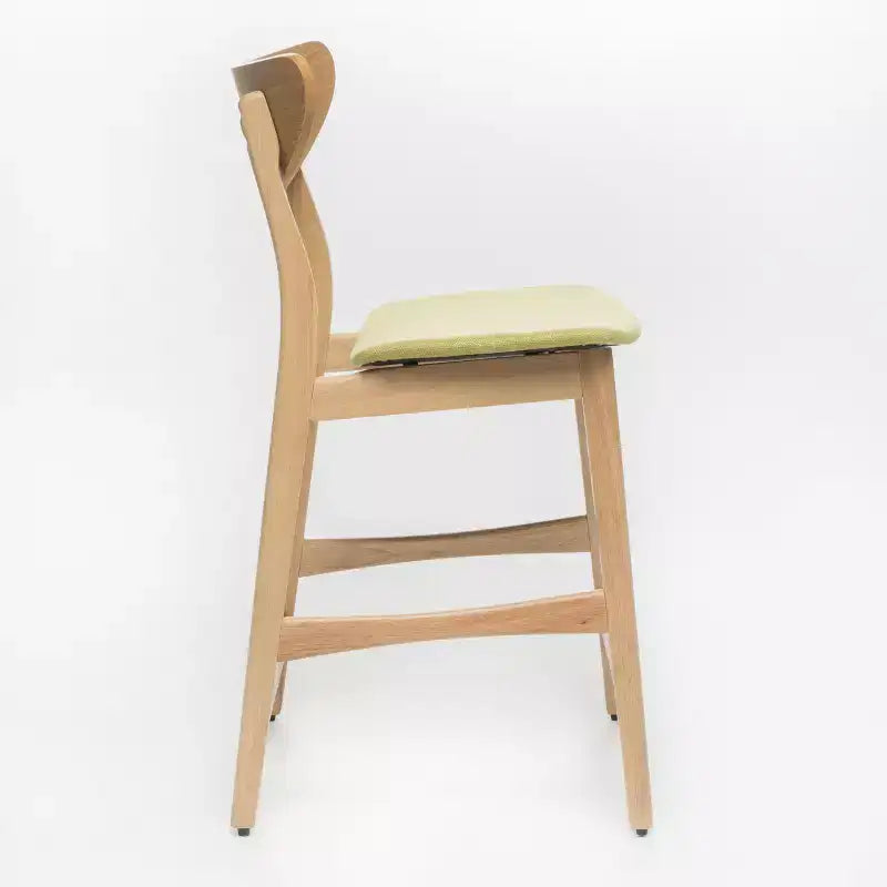 Tabouret de comptoir GDFStudio Cedric de 23,5 pouces en tissu et bois d'hévéa de style milieu de siècle (lot de 2)