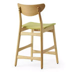 Tabouret de comptoir GDFStudio Cedric de 23,5 pouces en tissu et bois d'hévéa de style milieu de siècle (lot de 2)