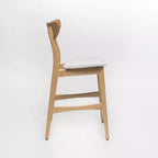 Tabouret de comptoir GDFStudio Cedric de 23,5 pouces en tissu et bois d'hévéa de style milieu de siècle (lot de 2)