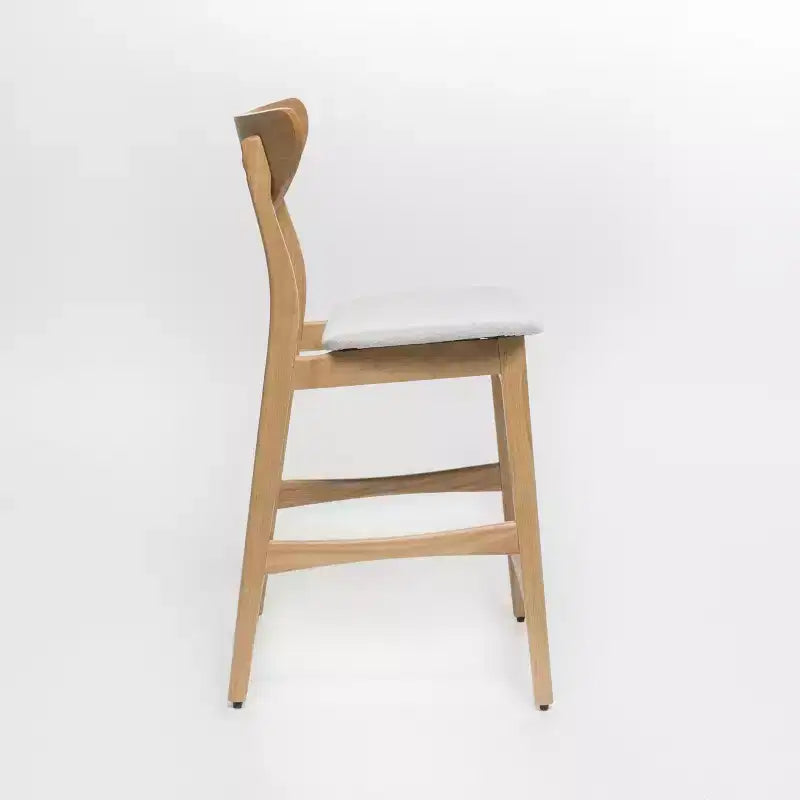 Tabouret de comptoir GDFStudio Cedric de 23,5 pouces en tissu et bois d'hévéa de style milieu de siècle (lot de 2)