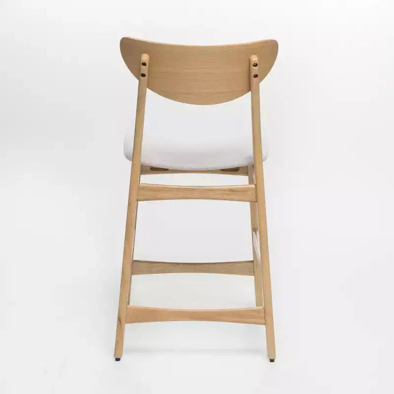 Tabouret de comptoir GDFStudio Cedric de 23,5 pouces en tissu et bois d'hévéa de style milieu de siècle (lot de 2)