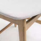 Tabouret de comptoir GDFStudio Cedric de 23,5 pouces en tissu et bois d'hévéa de style milieu de siècle (lot de 2)