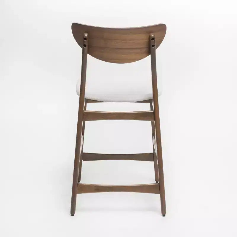 Tabouret de comptoir GDFStudio Cedric de 23,5 pouces en tissu et bois d'hévéa de style milieu de siècle (lot de 2)