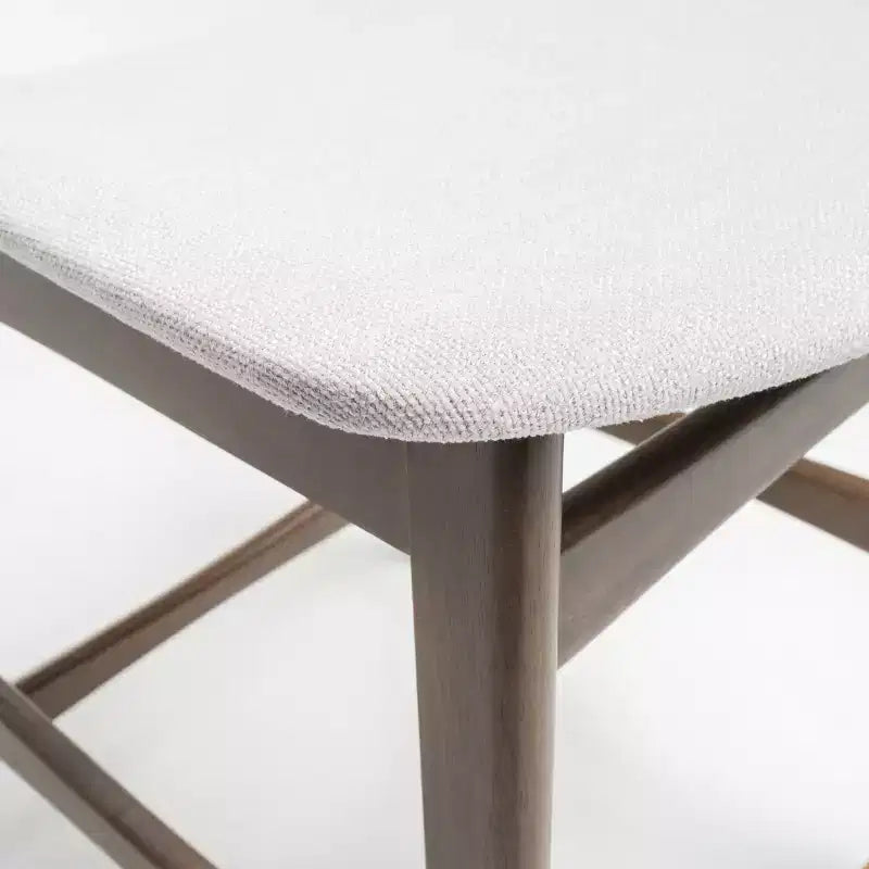 Tabouret de comptoir GDFStudio Cedric de 23,5 pouces en tissu et bois d'hévéa de style milieu de siècle (lot de 2)