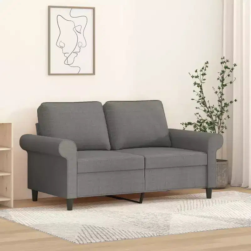 vidaXL Canapé 2 places Gris foncé Tissu 2 places