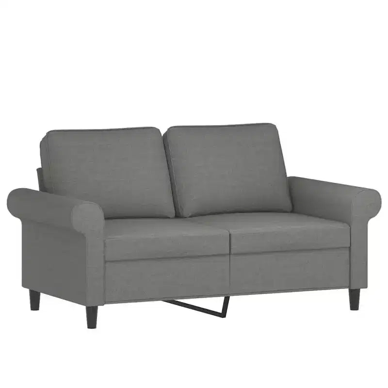 vidaXL Canapé 2 places Gris foncé Tissu 2 places