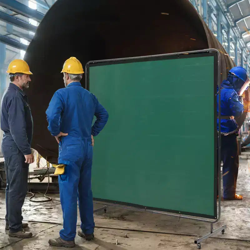 Écran de soudage VEVOR avec cadre, écran de soudage de 1,8 m x 1,8 m, écran de protection de soudage en vinyle ignifuge sur 4 roulettes pivotantes, vert