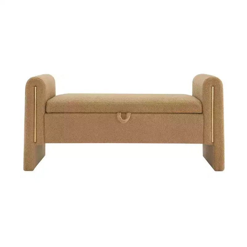 TUYOHW Banc de bout de lit moderne avec accoudoirs et rangement, grand repose-pieds rembourré, banc de fenêtre confortable pour salon, café