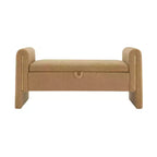 TUYOHW Banc de bout de lit moderne avec accoudoirs et rangement, grand repose-pieds rembourré, banc de fenêtre confortable pour salon, café