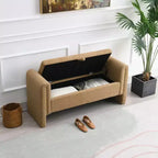 TUYOHW Banc de bout de lit moderne avec accoudoirs et rangement, grand repose-pieds rembourré, banc de fenêtre confortable pour salon, café