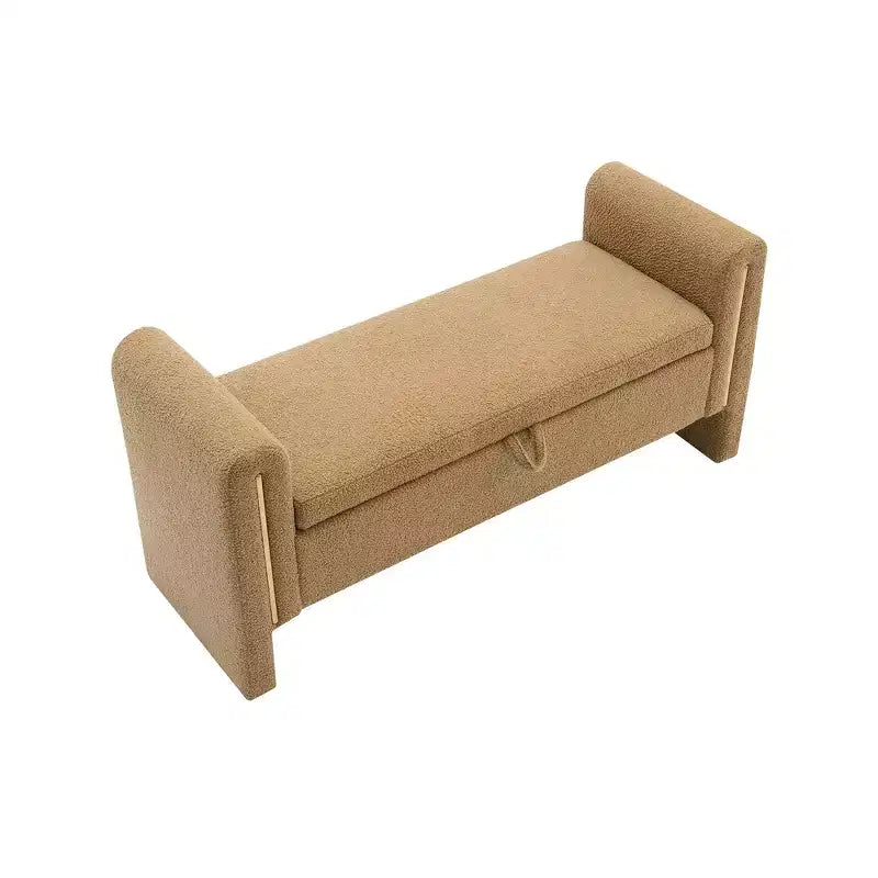 TUYOHW Banc de bout de lit moderne avec accoudoirs et rangement, grand repose-pieds rembourré, banc de fenêtre confortable pour salon, café