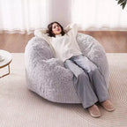 Chaise de lit pouf VEVOR, chaise convertible de pouf à fauteuil de salon ou matelas, lit pouf avec housse lavable pour adultes, gris (taille Queen)