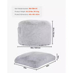 Chaise de lit pouf VEVOR, chaise convertible de pouf à fauteuil de salon ou matelas, lit pouf avec housse lavable pour adultes, gris (taille Queen)