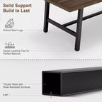 Table à manger industrielle pour 4 à 6 personnes, longue table de cuisine en bois de 160 cm avec cadre métallique robuste pour cuisine, salle à manger
