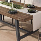 Table à manger industrielle pour 4 à 6 personnes, longue table de cuisine en bois de 160 cm avec cadre métallique robuste pour cuisine, salle à manger