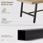 Table à manger industrielle pour 4 à 6 personnes, longue table de cuisine en bois de 160 cm avec cadre métallique robuste pour cuisine, salle à manger