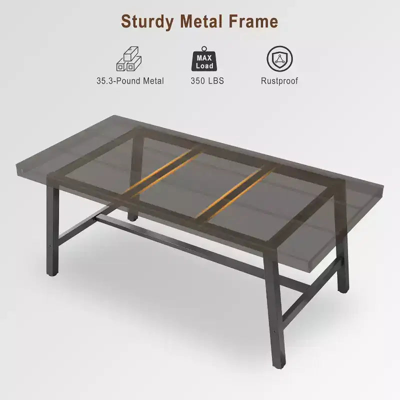 Table à manger industrielle pour 4 à 6 personnes, longue table de cuisine en bois de 160 cm avec cadre métallique robuste pour cuisine, salle à manger