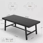 Table à manger industrielle pour 4 à 6 personnes, longue table de cuisine en bois de 160 cm avec cadre métallique robuste pour cuisine, salle à manger