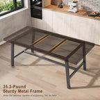 Table à manger industrielle pour 4 à 6 personnes, longue table de cuisine en bois de 160 cm avec cadre métallique robuste pour cuisine, salle à manger