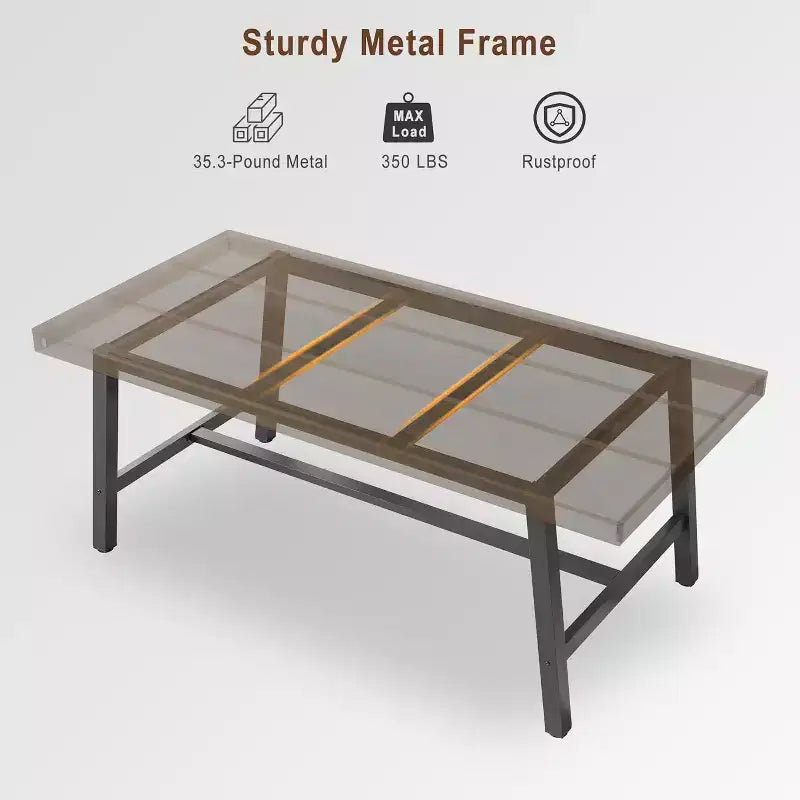 Table à manger industrielle pour 4 à 6 personnes, longue table de cuisine en bois de 160 cm avec cadre métallique robuste pour cuisine, salle à manger